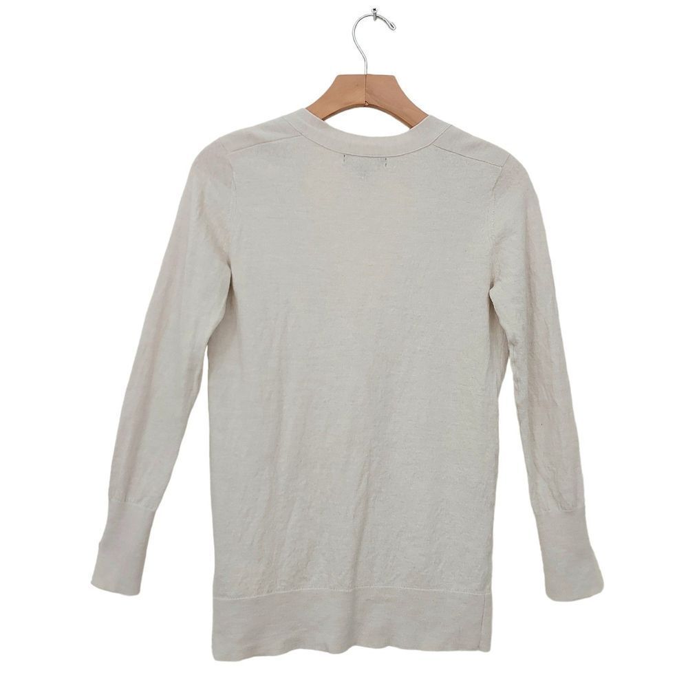 Banana Republic Sweater Womens Beige Large Merino Wool Button Up Knit V-Neck - Picture 6 of 12